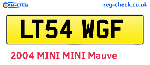 LT54WGF are the vehicle registration plates.