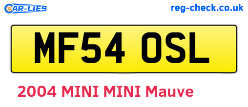 MF54OSL are the vehicle registration plates.