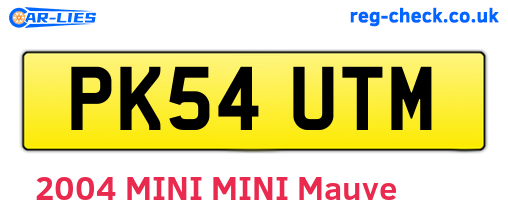 PK54UTM are the vehicle registration plates.