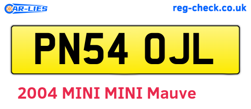 PN54OJL are the vehicle registration plates.