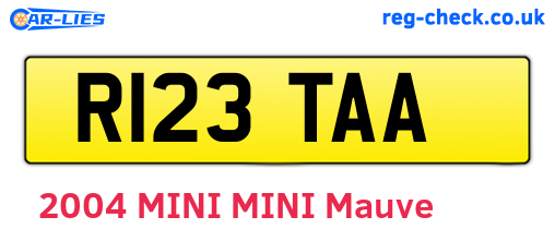 R123TAA are the vehicle registration plates.