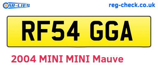 RF54GGA are the vehicle registration plates.