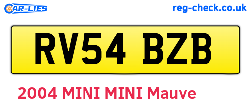 RV54BZB are the vehicle registration plates.