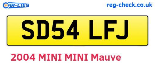 SD54LFJ are the vehicle registration plates.