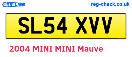 SL54XVV are the vehicle registration plates.