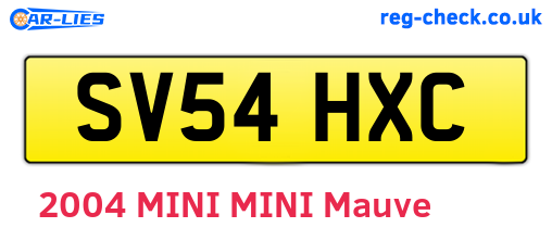 SV54HXC are the vehicle registration plates.