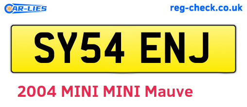 SY54ENJ are the vehicle registration plates.