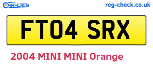 FT04SRX are the vehicle registration plates.