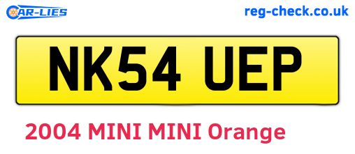 NK54UEP are the vehicle registration plates.