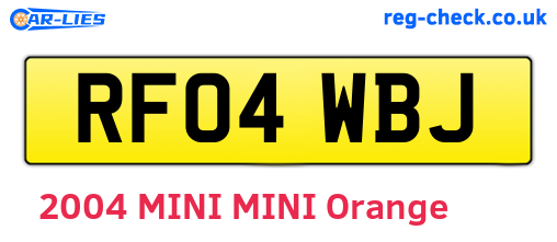 RF04WBJ are the vehicle registration plates.