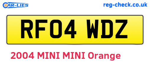 RF04WDZ are the vehicle registration plates.