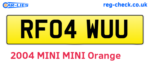 RF04WUU are the vehicle registration plates.