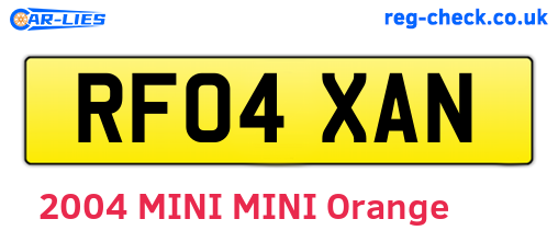 RF04XAN are the vehicle registration plates.