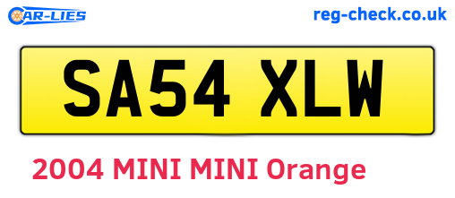 SA54XLW are the vehicle registration plates.