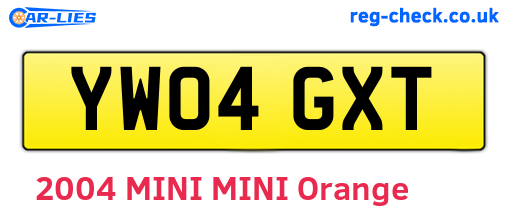 YW04GXT are the vehicle registration plates.