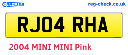 RJ04RHA are the vehicle registration plates.
