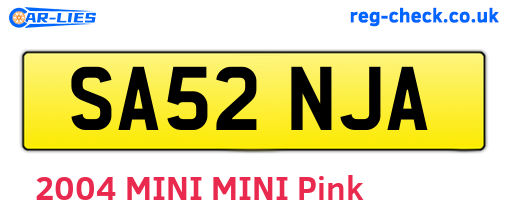 SA52NJA are the vehicle registration plates.
