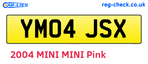 YM04JSX are the vehicle registration plates.