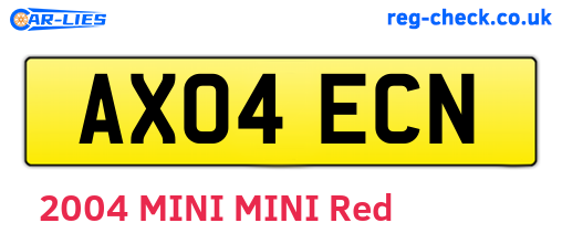 AX04ECN are the vehicle registration plates.