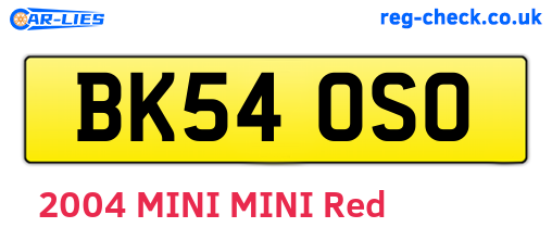 BK54OSO are the vehicle registration plates.