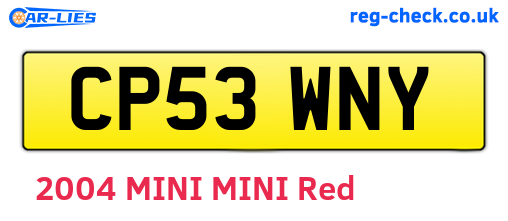 CP53WNY are the vehicle registration plates.