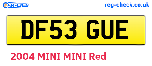 DF53GUE are the vehicle registration plates.