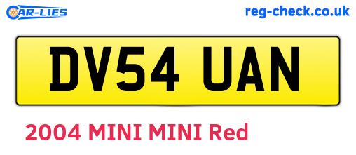 DV54UAN are the vehicle registration plates.