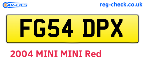 FG54DPX are the vehicle registration plates.