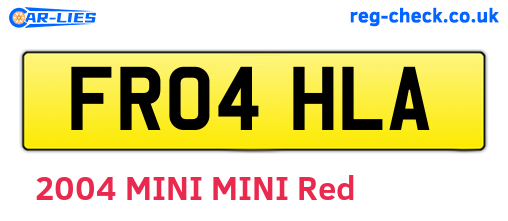 FR04HLA are the vehicle registration plates.