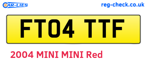 FT04TTF are the vehicle registration plates.