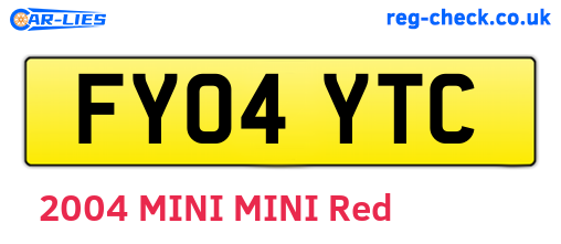 FY04YTC are the vehicle registration plates.