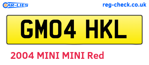 GM04HKL are the vehicle registration plates.
