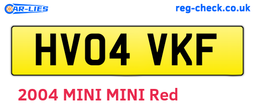HV04VKF are the vehicle registration plates.