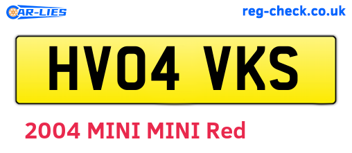 HV04VKS are the vehicle registration plates.