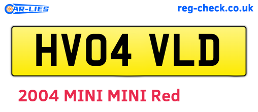 HV04VLD are the vehicle registration plates.