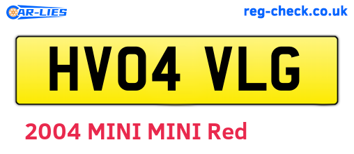 HV04VLG are the vehicle registration plates.