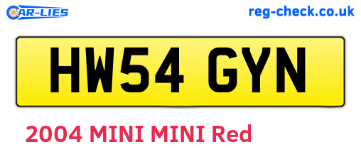 HW54GYN are the vehicle registration plates.