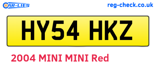 HY54HKZ are the vehicle registration plates.