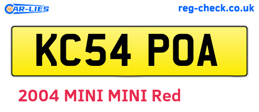 KC54POA are the vehicle registration plates.