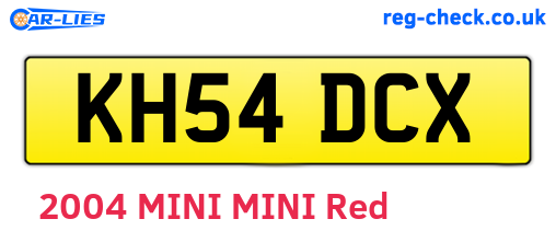 KH54DCX are the vehicle registration plates.