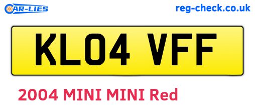 KL04VFF are the vehicle registration plates.