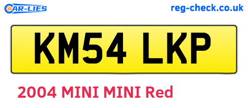 KM54LKP are the vehicle registration plates.