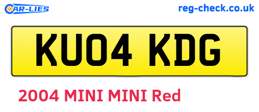 KU04KDG are the vehicle registration plates.