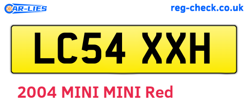 LC54XXH are the vehicle registration plates.