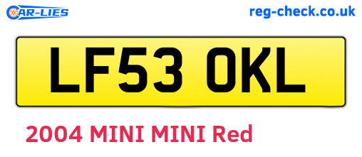 LF53OKL are the vehicle registration plates.
