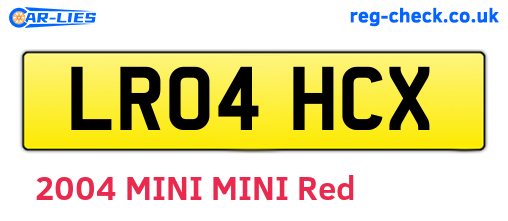 LR04HCX are the vehicle registration plates.