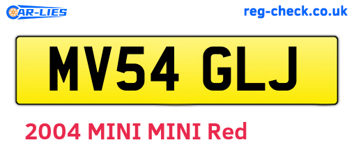 MV54GLJ are the vehicle registration plates.
