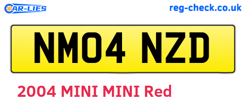 NM04NZD are the vehicle registration plates.