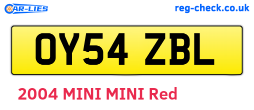 OY54ZBL are the vehicle registration plates.