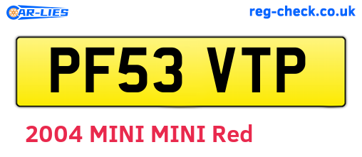 PF53VTP are the vehicle registration plates.